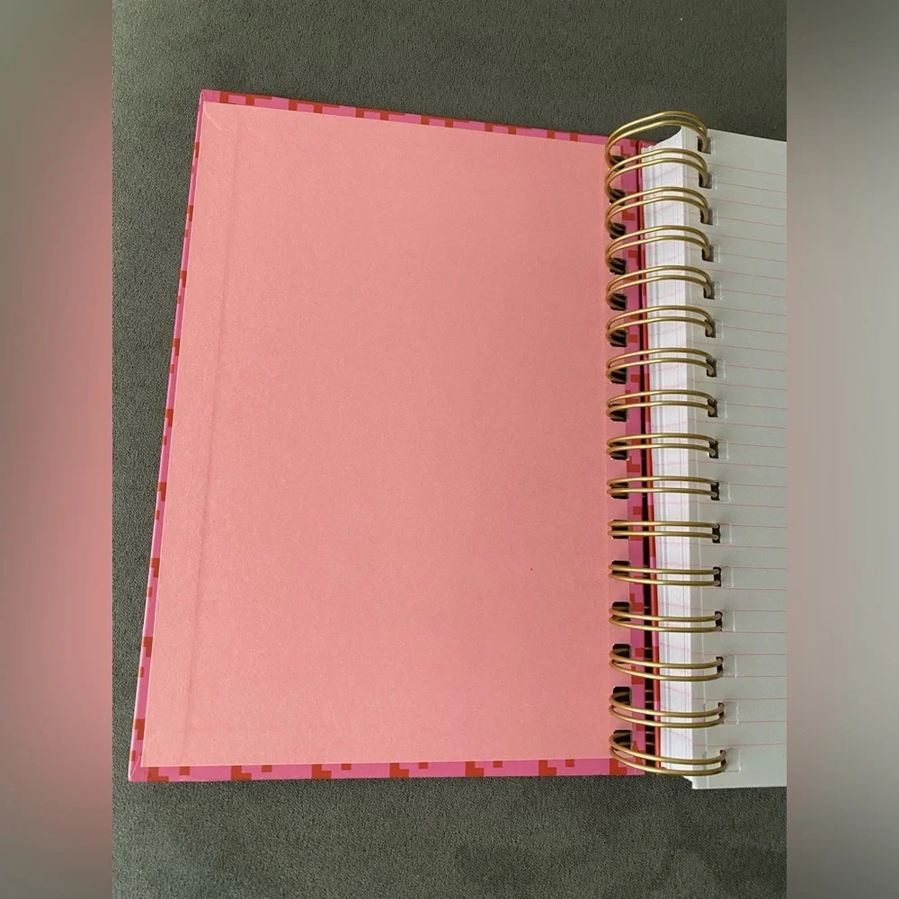 Betsey Johnson Pink and Red Plaid Spiral Notebook New
